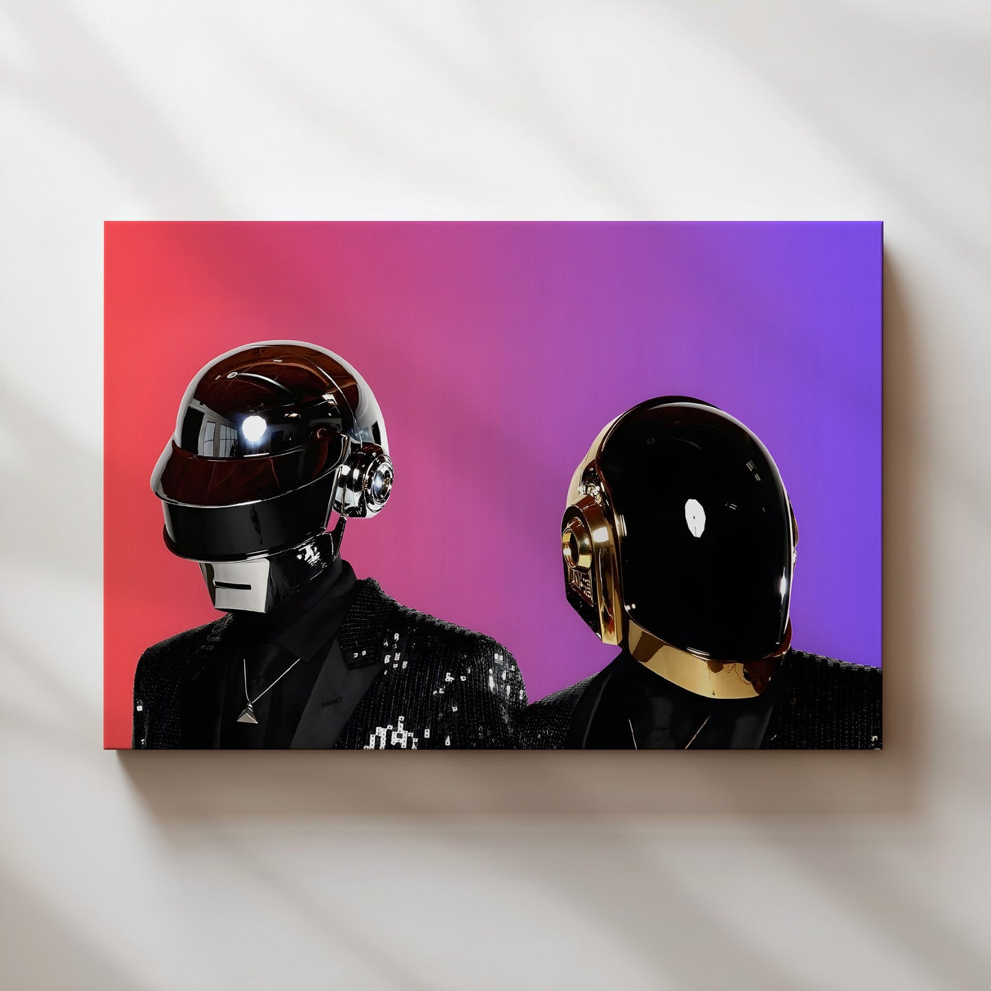 Daft Punk Robots Wall Art Print - Iconic Electronic Music Duo Poster - Futuristic Colorful Home Decor for Studio, Office or Lounge