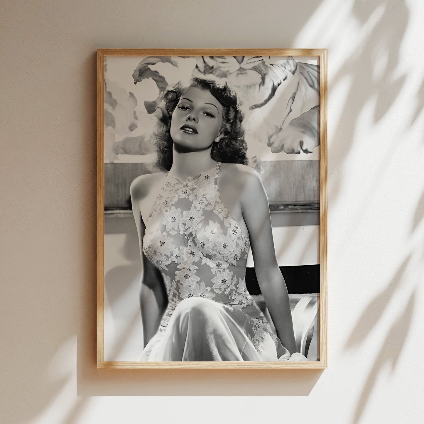 Rita Hayworth Glamour Shot Canvas Print, Classic Hollywood Wall Art Poster, Vintage Pinup Icon Decor, Retro Starlet Aesthetic Home Style