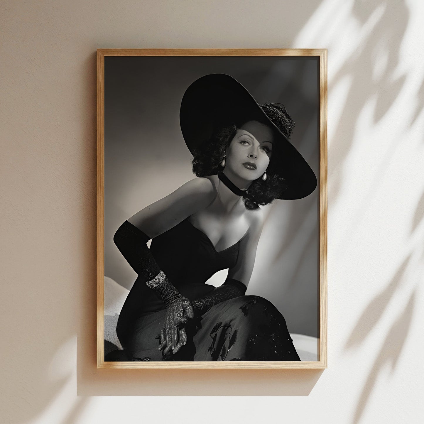 Hedy Lamarr Glamour Shot Canvas Print, Vintage Hollywood Beauty Wall Art Poster, Classic Actress Glam for Timeless Home Decor