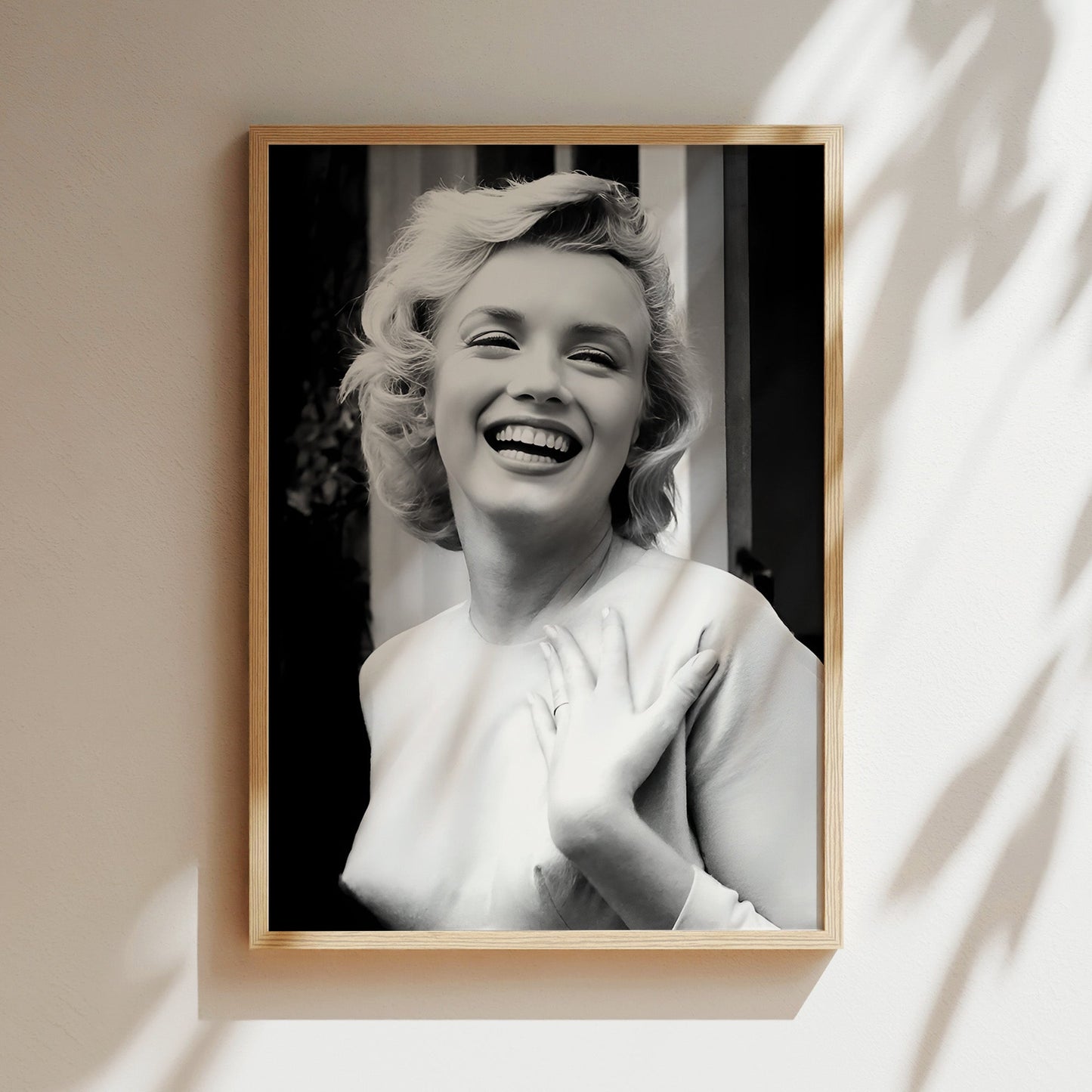 Marilyn Monroe Smiles Canvas Print, Vintage Hollywood Glamour Wall Art Poster, Classic Starlet Portrait for Timeless Home Decor