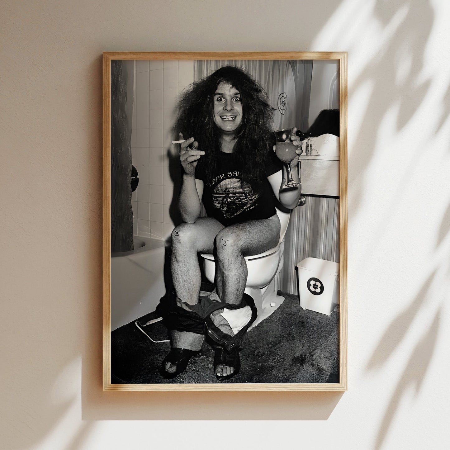 Ozzy Osbourne on the Throne Wall Art - Iconic Rock Legend Poster, Bold Black & White Print for Music Lovers and Edgy Home Decor