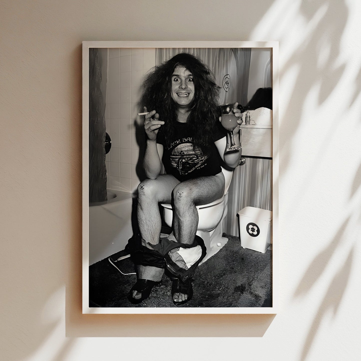Ozzy Osbourne on the Throne Wall Art - Iconic Rock Legend Poster, Bold Black & White Print for Music Lovers and Edgy Home Decor