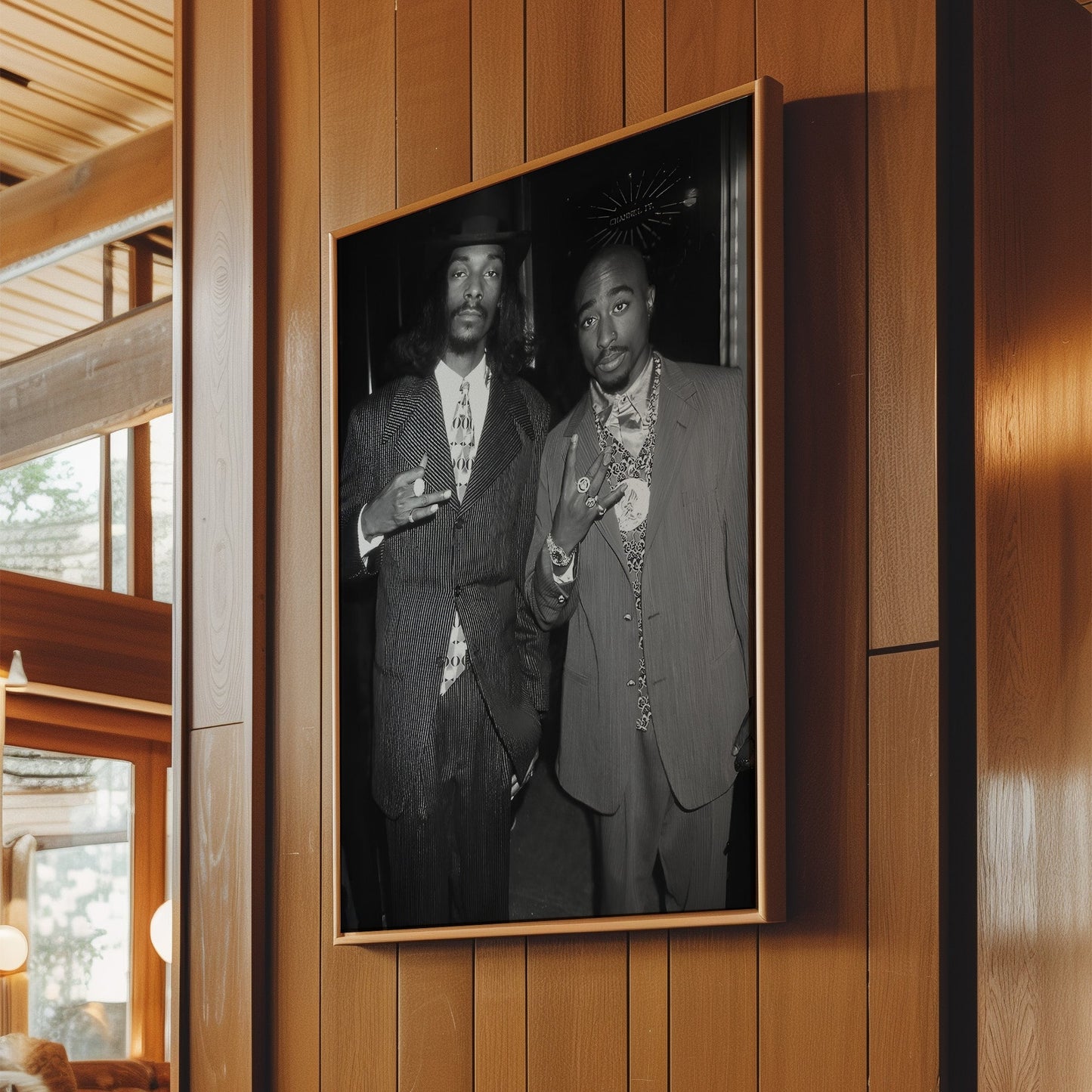 Tupac & Snoop Dogg Wall Art - Black & White Rap Legends Poster, 90s Hip-Hop Icon Duo Print for Music Fans, Studios or Urban Decor