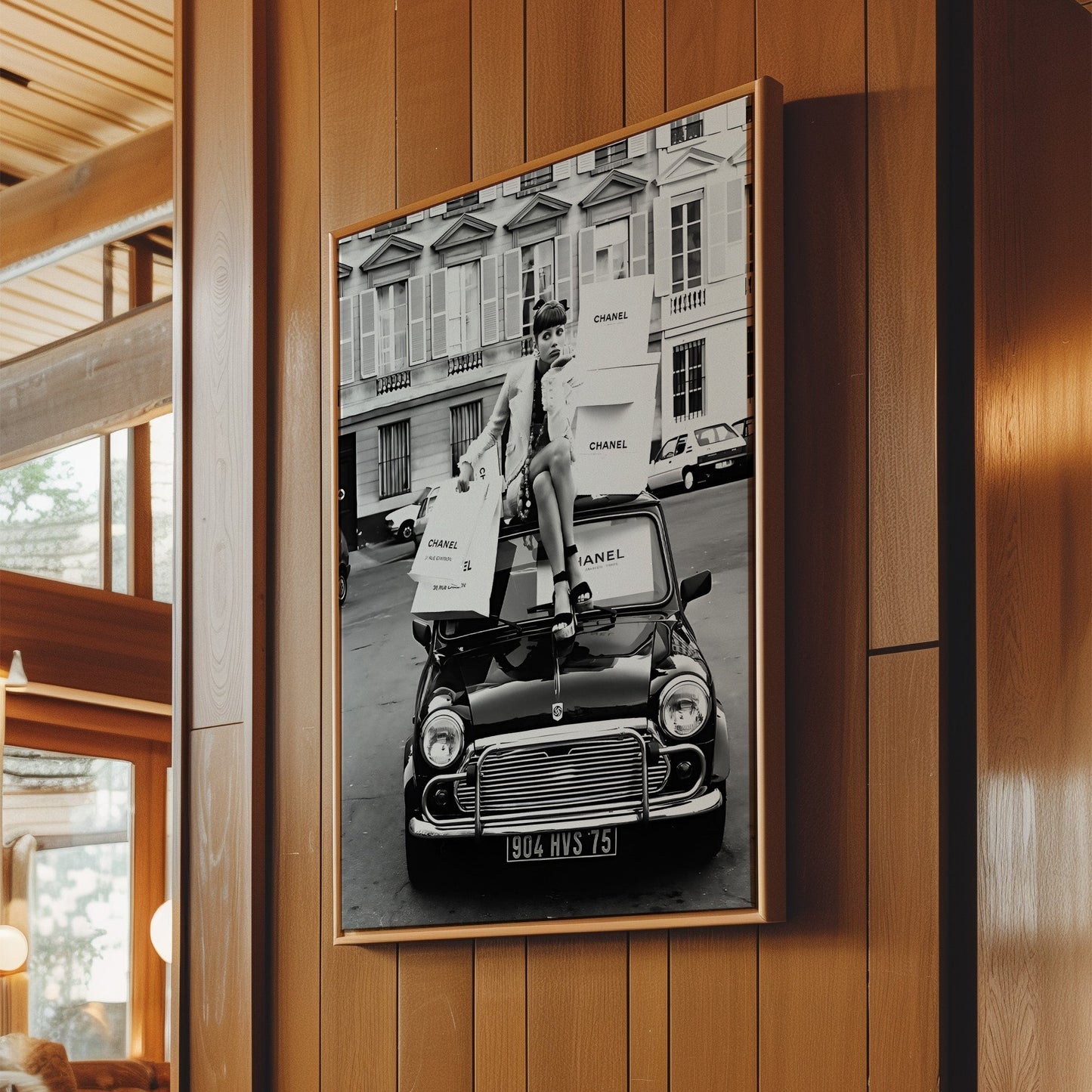 Chanel Car Fashion Wall Art - Luxury Brand Poster, Retro Automobile Print, Designer Decor, High Fashion Canvas, Chic Typography Sign