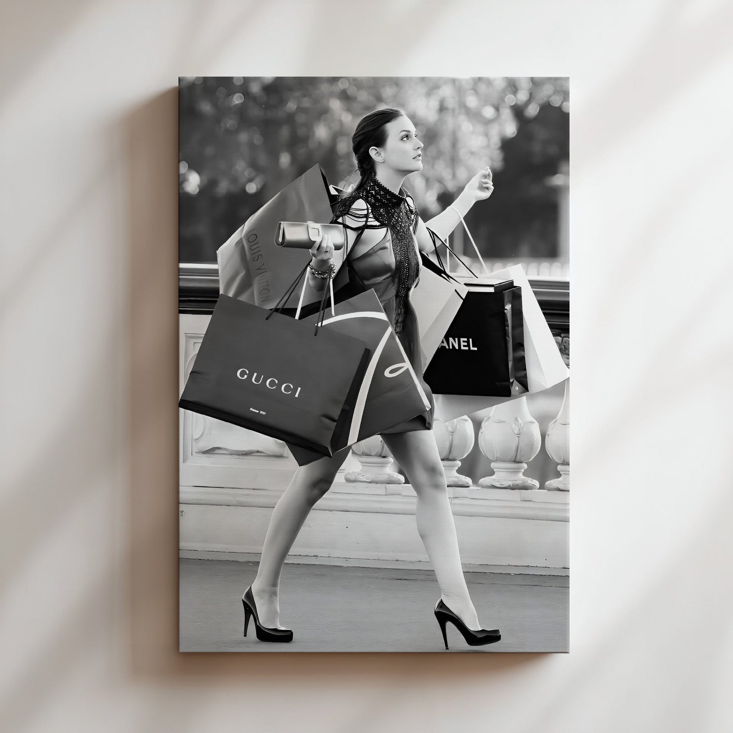 Fashion Shopper Wall Art - Chic Retail Illustration, Stylish Boutique Poster, Trendy Canvas Print, Modern Fashion Decor, Shopping Lover Gift