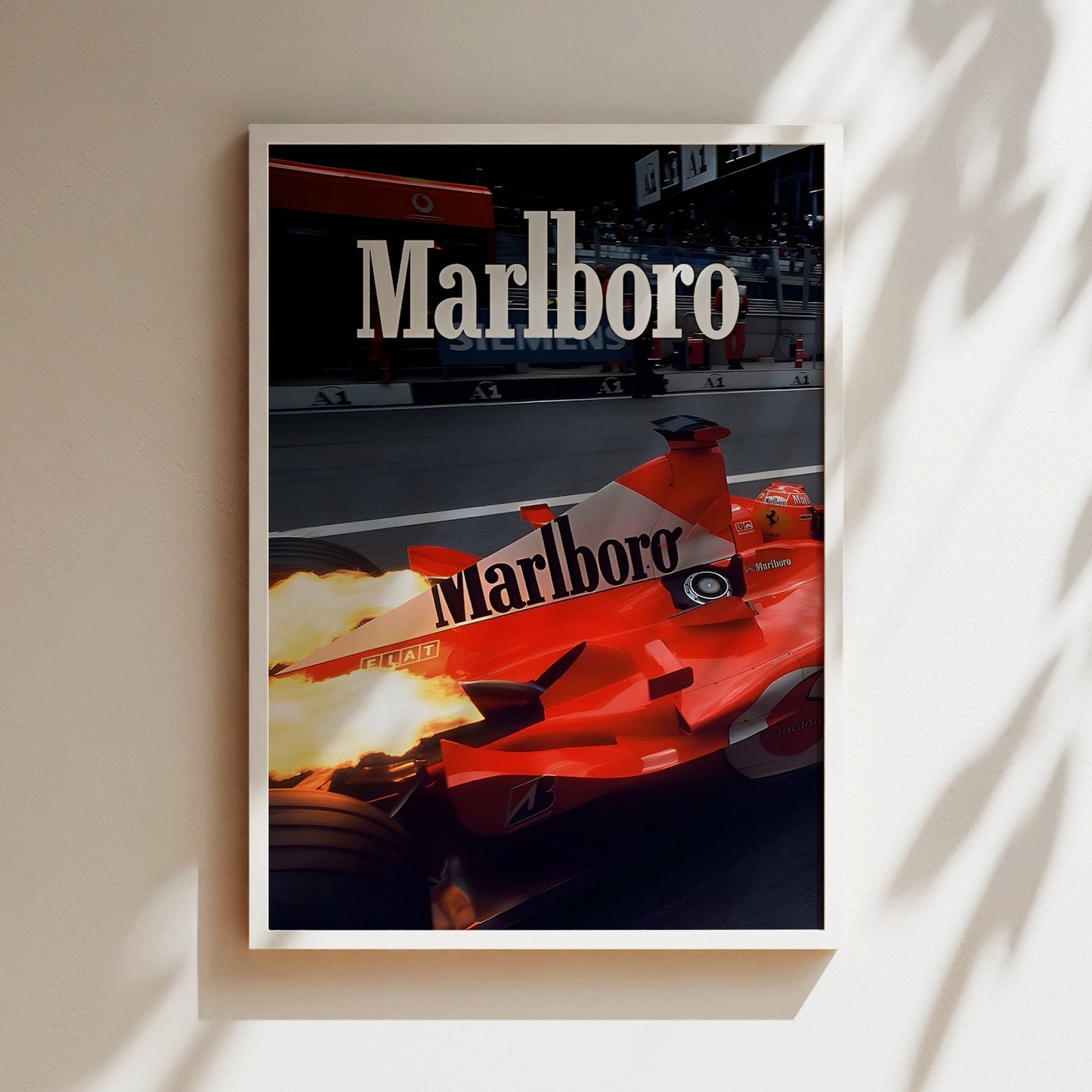 Marlboro Formula 1 Racing Wall Art - Classic Motorsport Print, Retro Grand Prix Poster for Car Enthusiasts, Garages or Office Decor