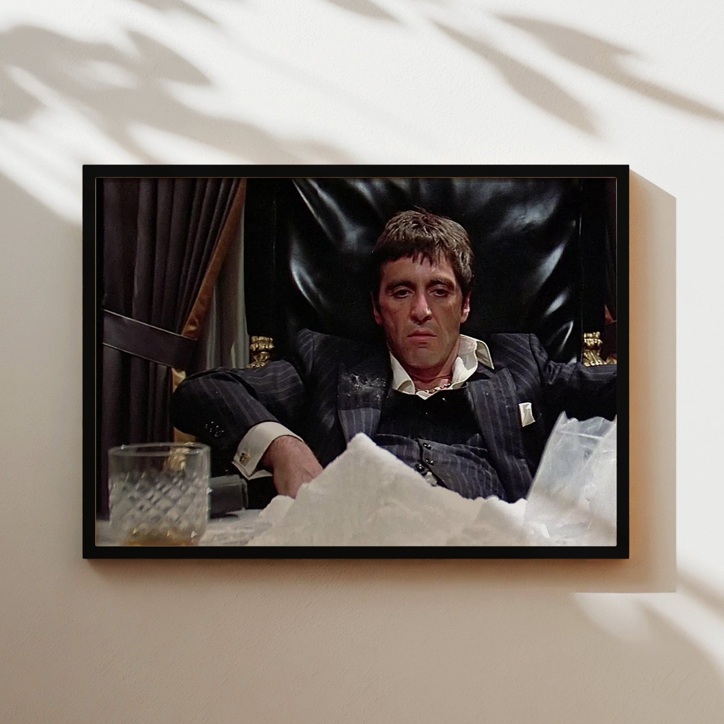 Scarface Tony Montana Wall Art Print - Al Pacino 1980s Gangster Movie Poster - Iconic Cinema Decor for Home Theater or Lounge