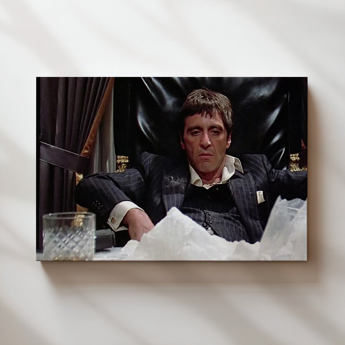 Scarface Tony Montana Wall Art Print - Al Pacino 1980s Gangster Movie Poster - Iconic Cinema Decor for Home Theater or Lounge