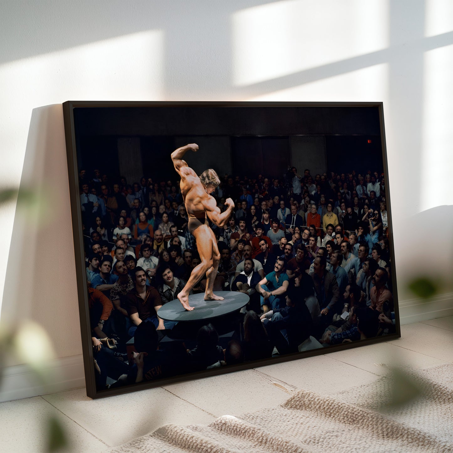Arnold Schwarzenegger On Stage Bodybuilding Wall Art - Mr. Olympia Champion Vintage Muscle Poster - Epic Fitness Motivation Gym Decor