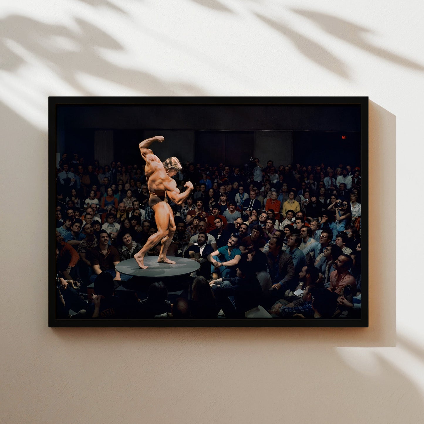 Arnold Schwarzenegger On Stage Bodybuilding Wall Art - Mr. Olympia Champion Vintage Muscle Poster - Epic Fitness Motivation Gym Decor