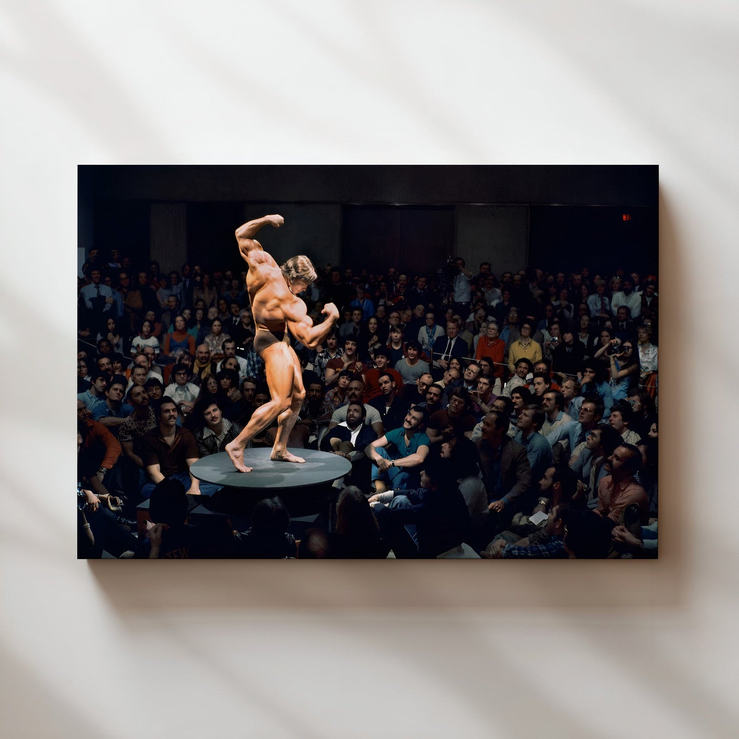 Arnold Schwarzenegger On Stage Bodybuilding Wall Art - Mr. Olympia Champion Vintage Muscle Poster - Epic Fitness Motivation Gym Decor