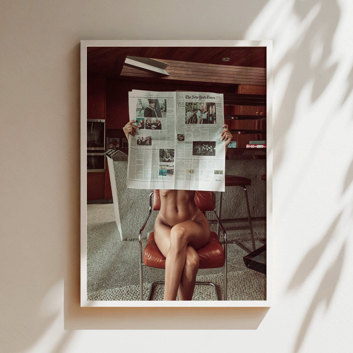 The Daily Newspaper - Trendy Wall Art, Vintage Photography, Fashion Poster, Retro Wood Framed Print, Quality Mounted Gallery Canvas