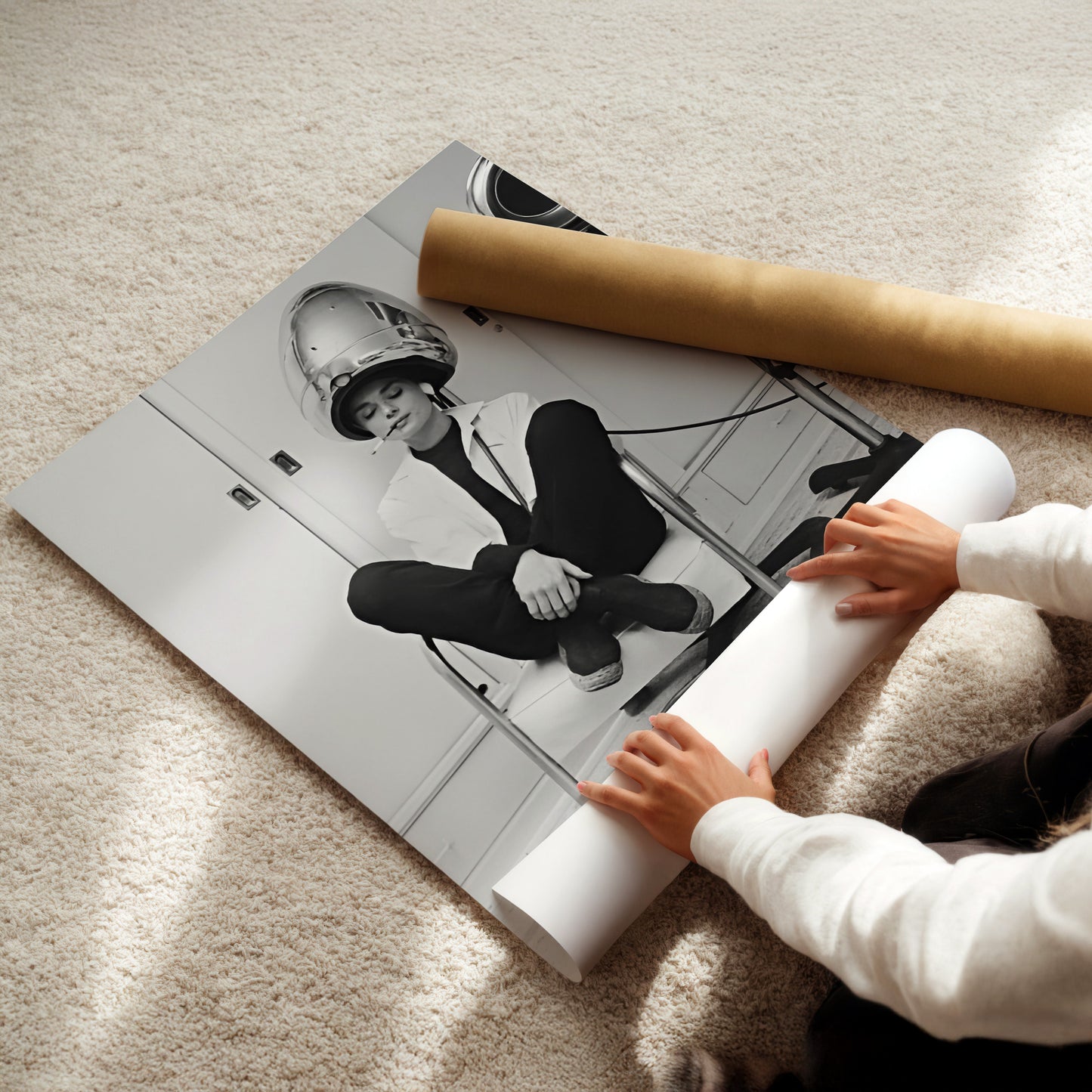 Audrey Hepburn Hair Salon Poster Art Print - Vintage Canvas Framed Wall Decor for Home & Salon, Classic Movie Star Dâ‚¬Ã·cor