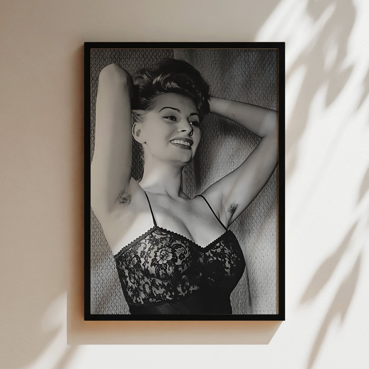 Sophia Loren in Lingerie Wall Art, Sexy Vintage Poster Canvas Print, Retro Glamour Bedroom Decor, Iconic Italian Actress Aesthetic