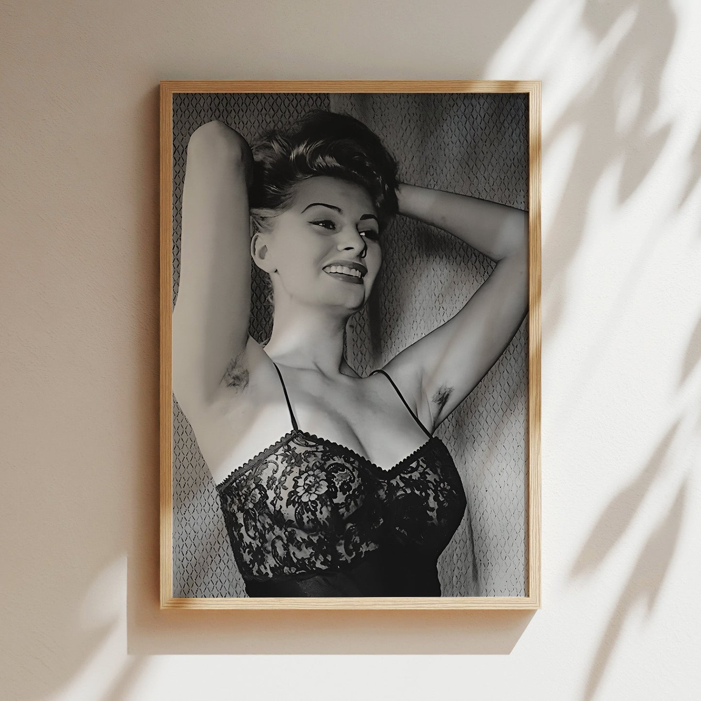 Sophia Loren in Lingerie Wall Art, Sexy Vintage Poster Canvas Print, Retro Glamour Bedroom Decor, Iconic Italian Actress Aesthetic