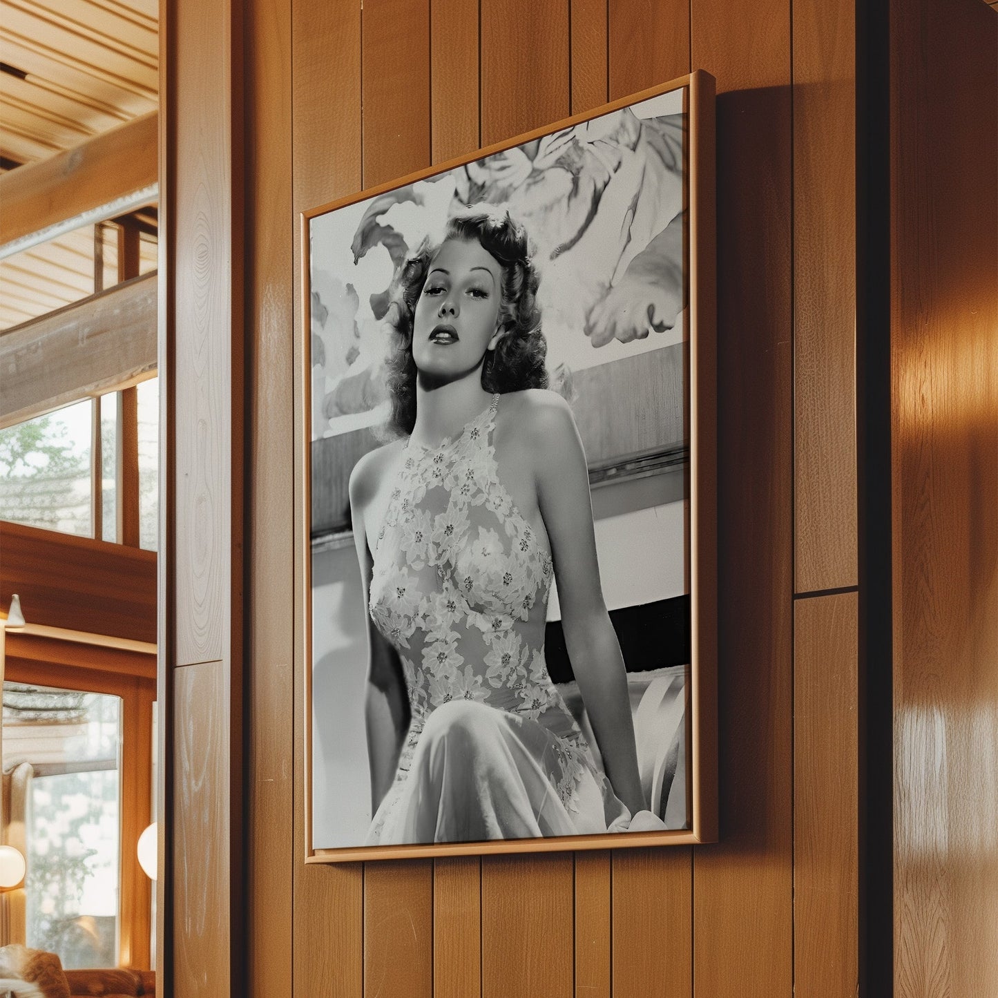 Rita Hayworth Glamour Shot Canvas Print, Classic Hollywood Wall Art Poster, Vintage Pinup Icon Decor, Retro Starlet Aesthetic Home Style