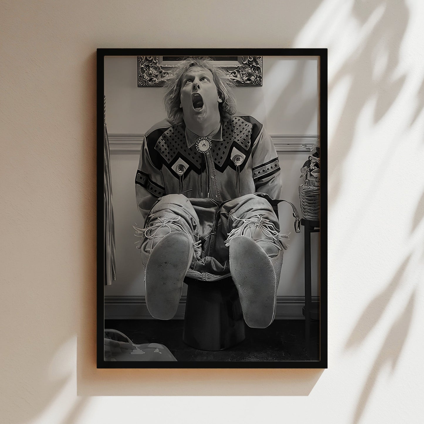 Jeff Daniels Dumb and Dumber Bathroom Scene Canvas, Funny 90s Comedy Movie Wall Art, Cult Classic Film Poster for Bathroom or Man Cave