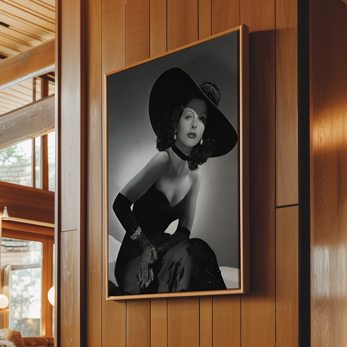 Hedy Lamarr Glamour Shot Canvas Print, Vintage Hollywood Beauty Wall Art Poster, Classic Actress Glam for Timeless Home Decor