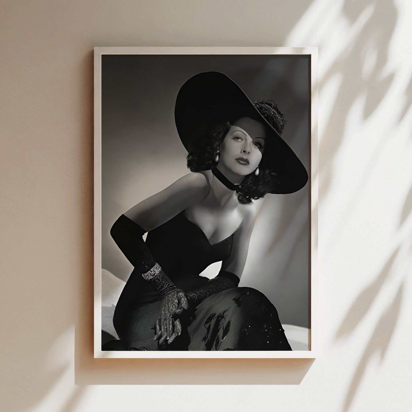 Hedy Lamarr Glamour Shot Canvas Print, Vintage Hollywood Beauty Wall Art Poster, Classic Actress Glam for Timeless Home Decor