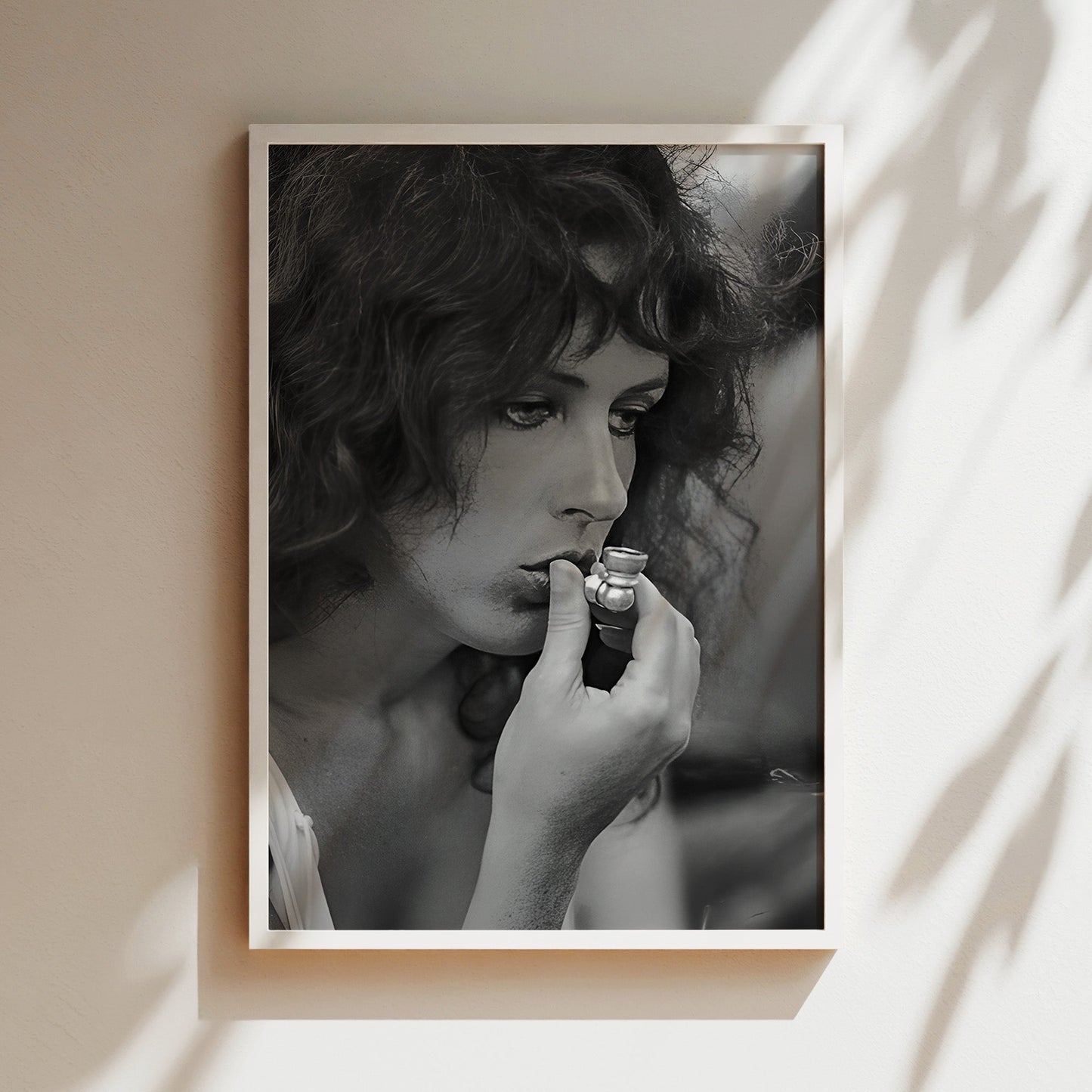 Grace Slick Smoking Pipe Wall Art, Vintage Rock Legend Canvas Print, Retro Psychedelic Music Icon Poster for Unique Home Decor
