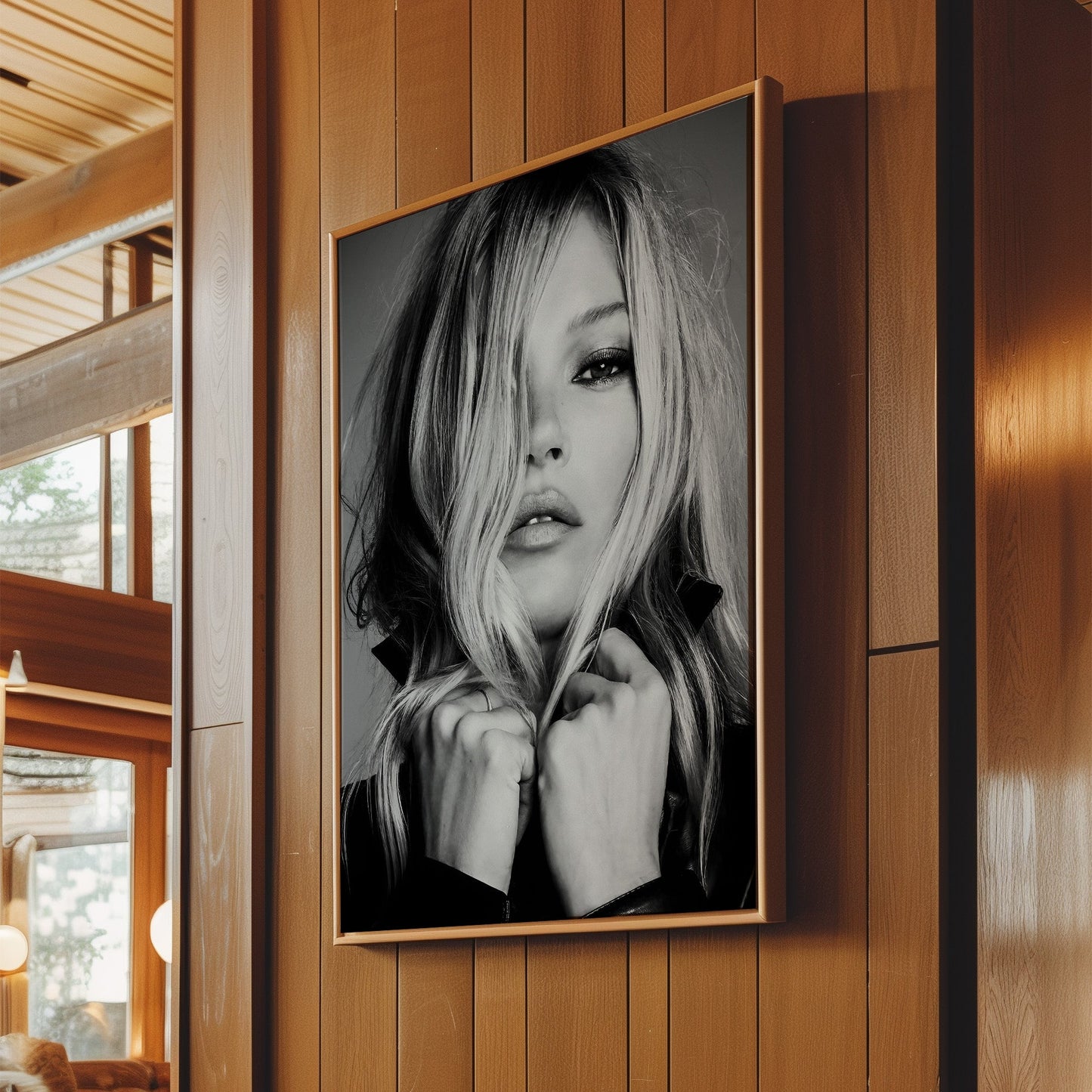 Kate Moss Fringe Wall Art, Vintage Supermodel Canvas Print, Retro 90s Fashion Icon Poster for Edgy Home or Studio Decor