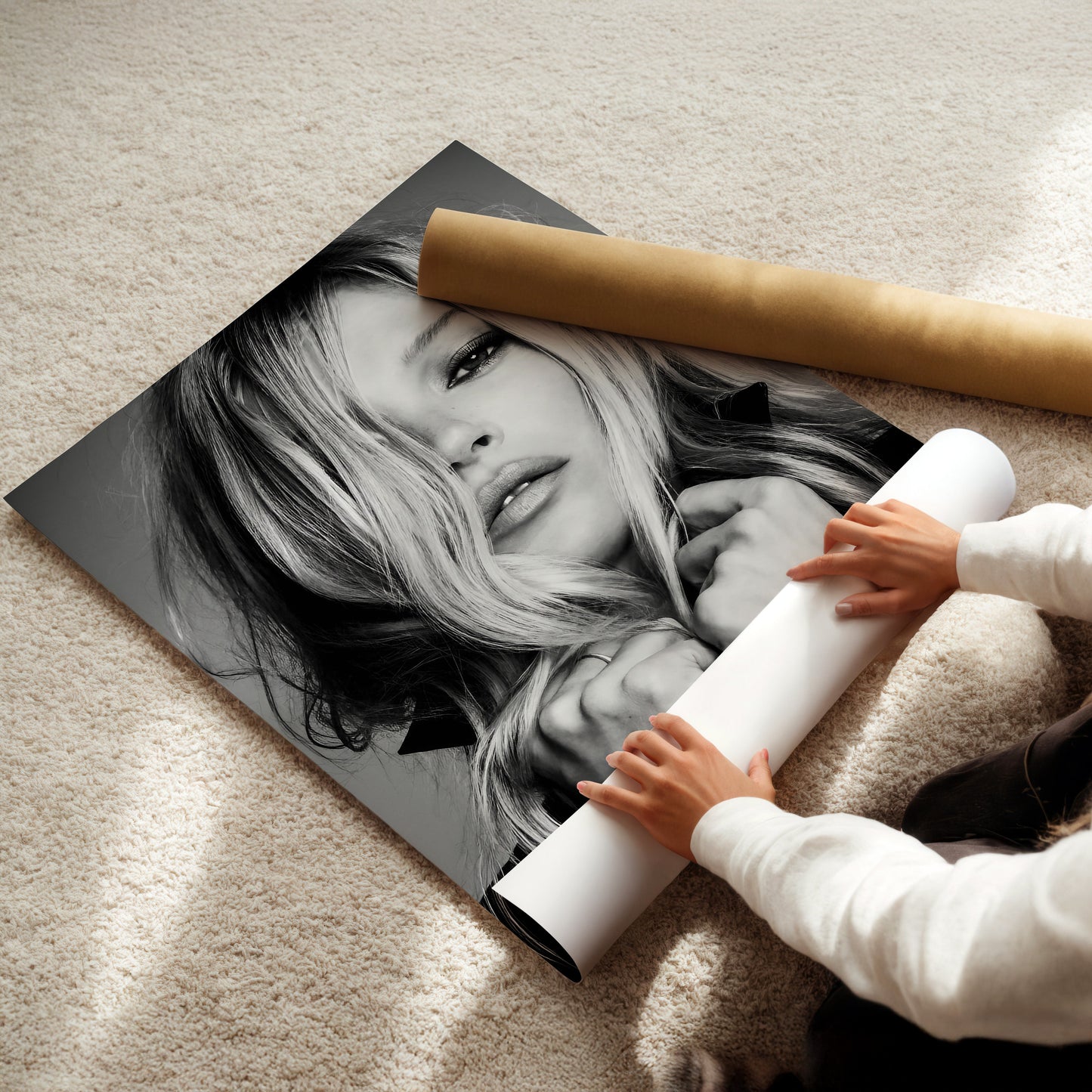 Kate Moss Fringe Wall Art, Vintage Supermodel Canvas Print, Retro 90s Fashion Icon Poster for Edgy Home or Studio Decor