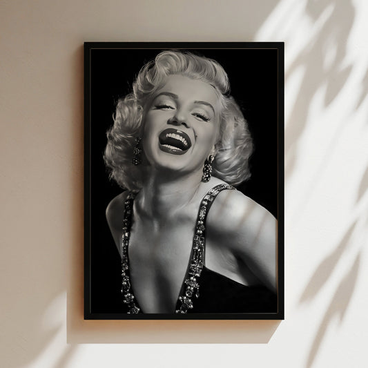 Marilyn Monroe Glamour Shot Canvas Print, Vintage Hollywood Star Wall Art Poster, Timeless Celebrity Glam for Chic Home Decor