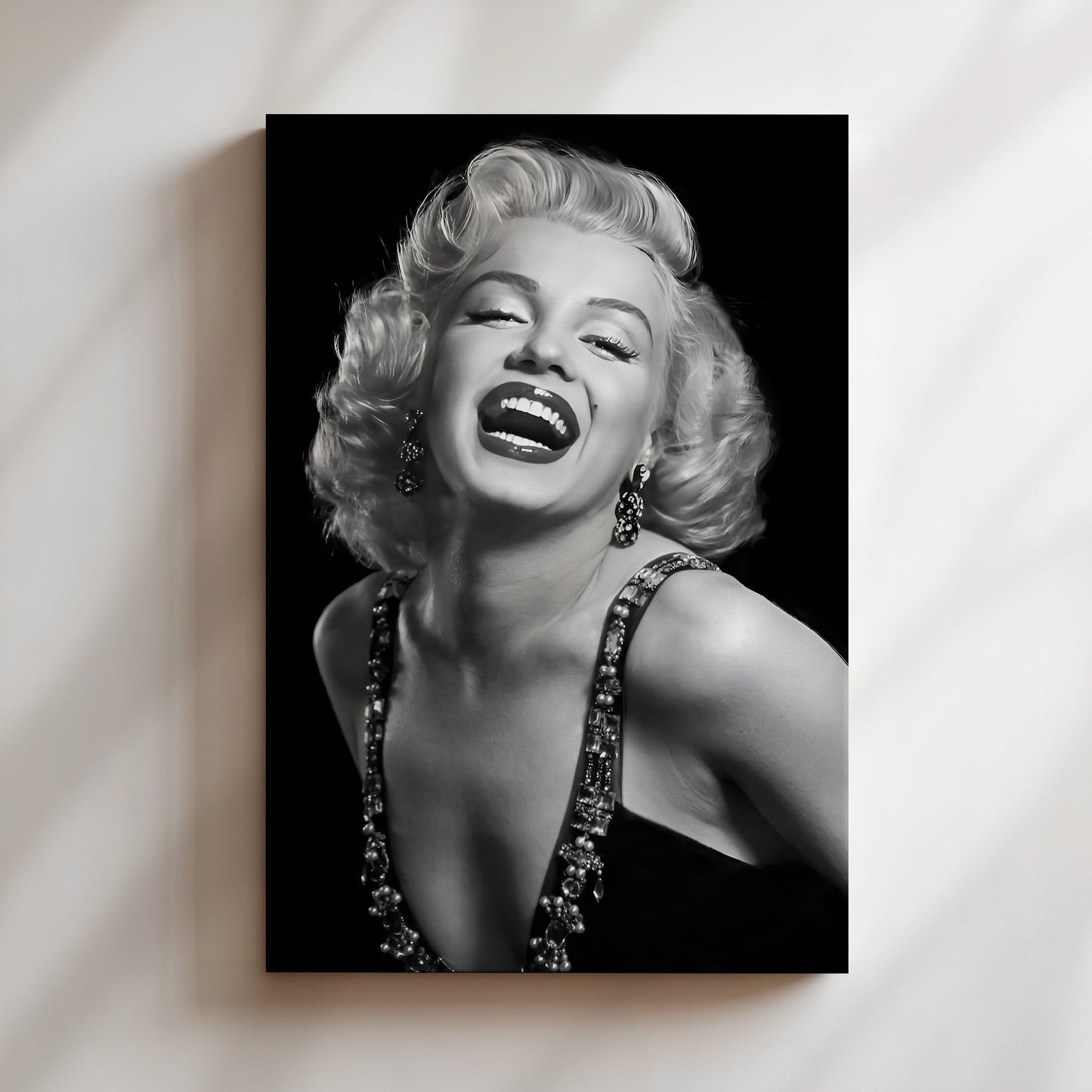 Marilyn Monroe Glamour Shot Canvas Print, Vintage Hollywood Star Wall Art Poster, Timeless Celebrity Glam for Chic Home Decor