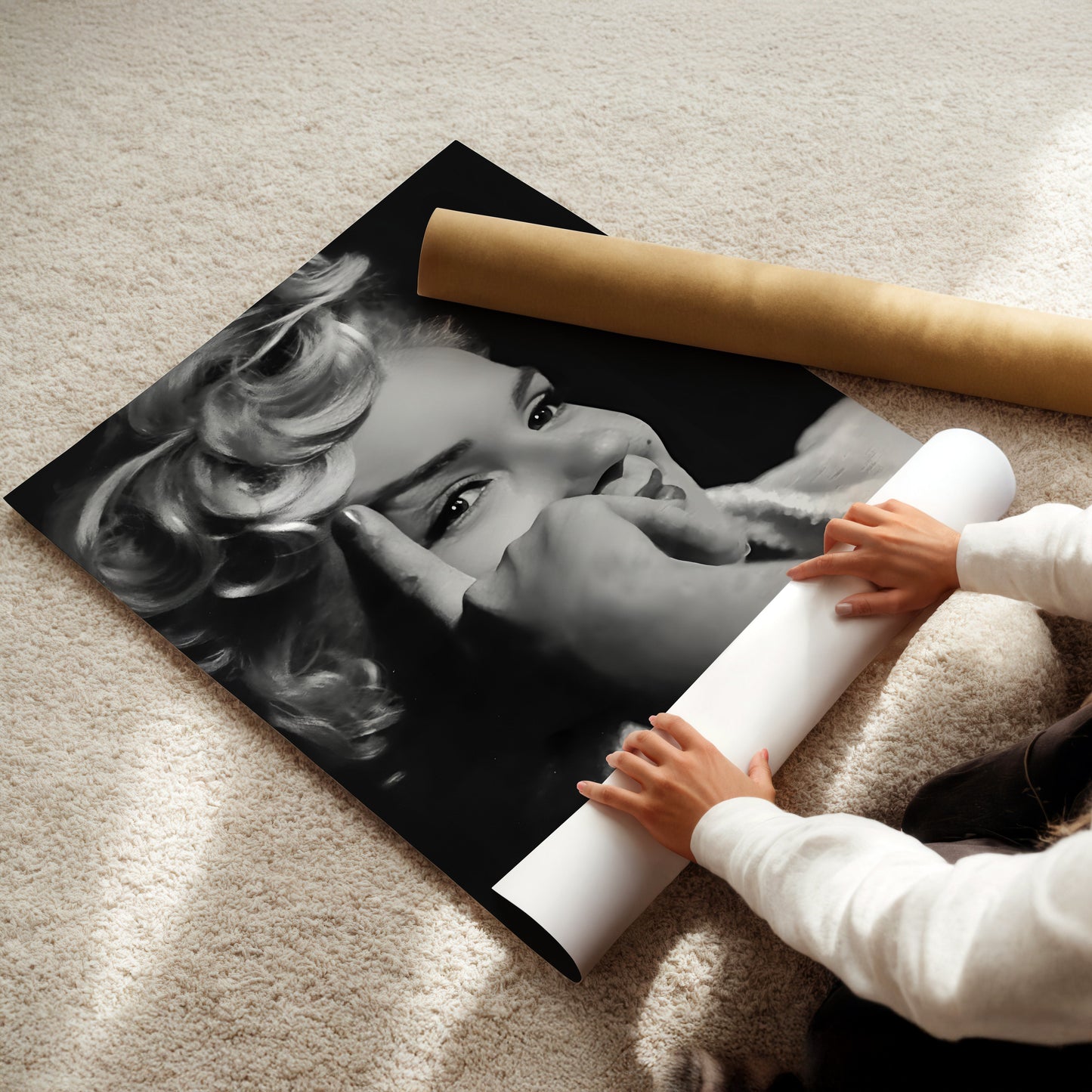 Marilyn Monroe Close Up Canvas Print, Vintage Hollywood Glamour Wall Art, Classic Celebrity Portrait Poster for Timeless Home Decor