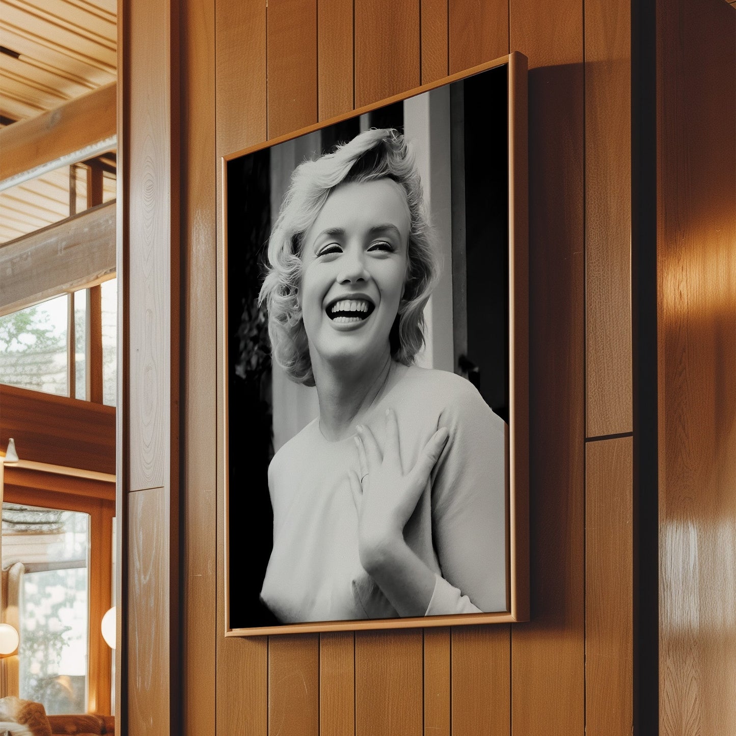 Marilyn Monroe Smiles Canvas Print, Vintage Hollywood Glamour Wall Art Poster, Classic Starlet Portrait for Timeless Home Decor