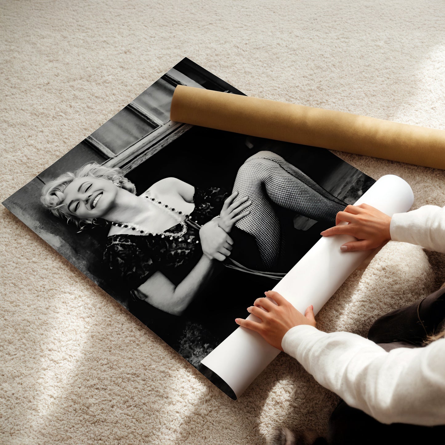 Marilyn Monroe in the Street Canvas Print, Vintage Hollywood Icon Wall Art Poster, Retro Celebrity Glam for Chic Urban Home Decor