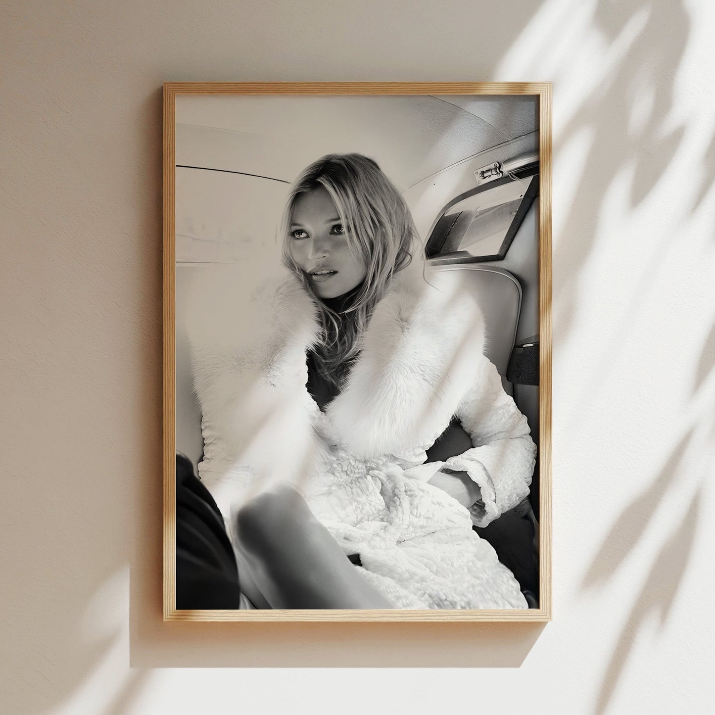 Kate Moss in Car Canvas Print, Vintage Supermodel Wall Art, Retro 90s Fashion Icon Poster for Chic Home or Studio Décor