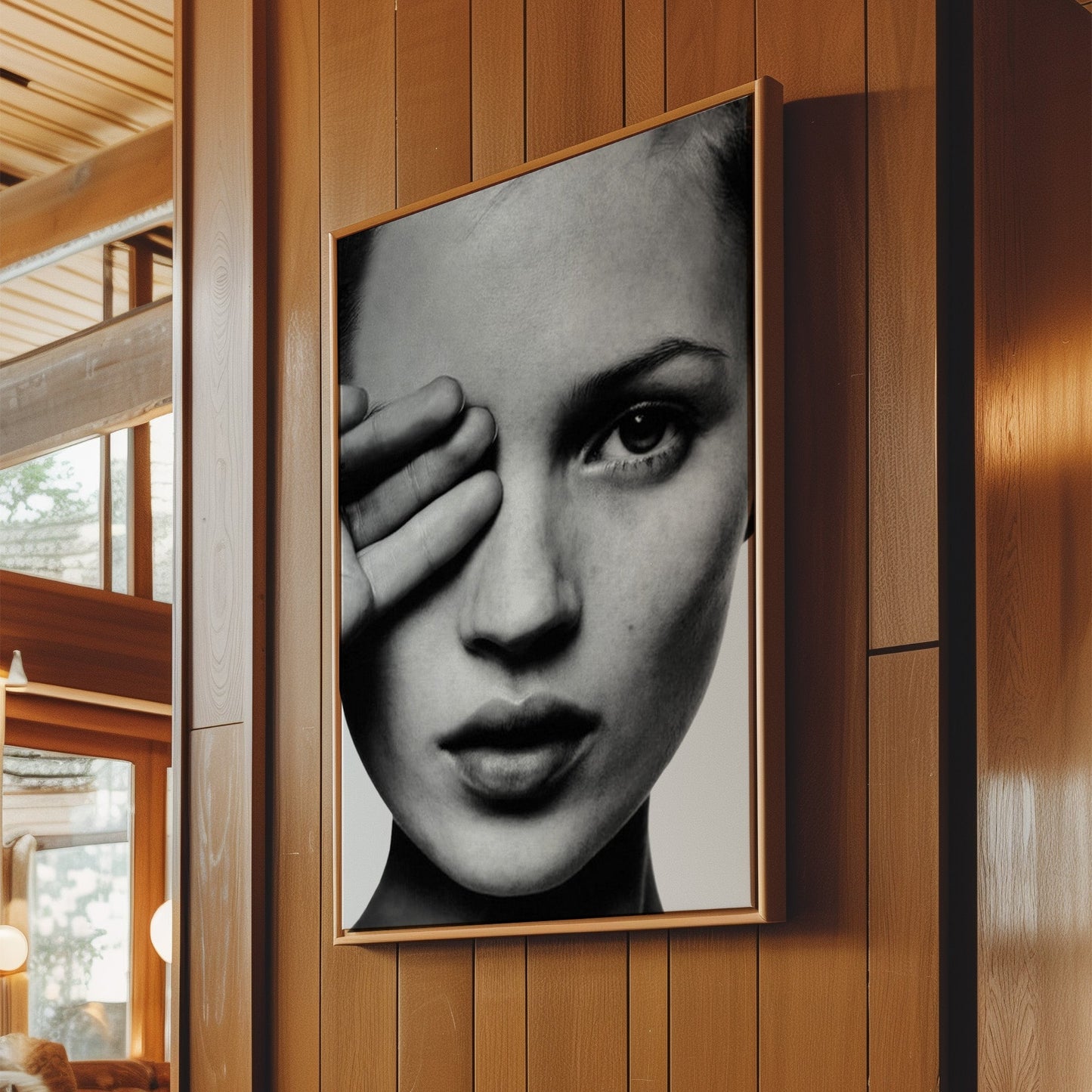 Kate Moss Covering Eye Print,  Vintage Supermodel Wall Art, Retro 90s Fashion Icon Poster for Chic Home or Studio Décor
