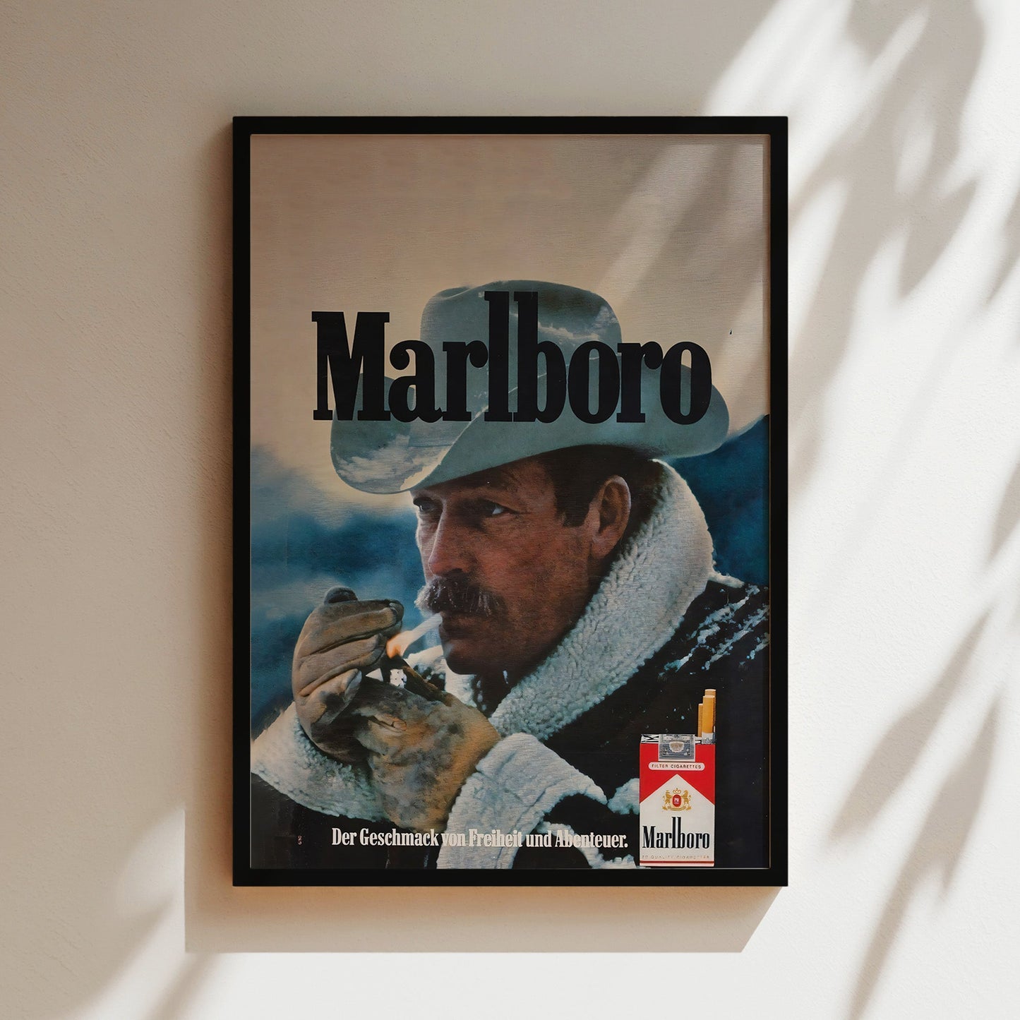 Vintage Marlboro Cowboy Poster - Classic Tobacco Advertisement Wall Art, Retro Western Print for Man Caves, Bars or Americana Decor