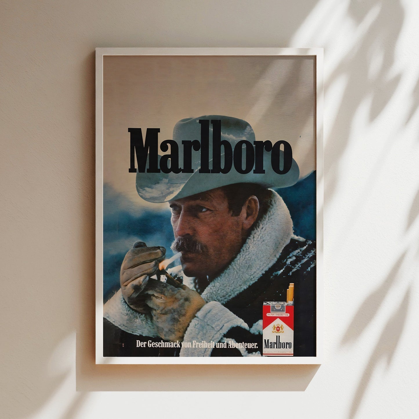 Vintage Marlboro Cowboy Poster - Classic Tobacco Advertisement Wall Art, Retro Western Print for Man Caves, Bars or Americana Decor