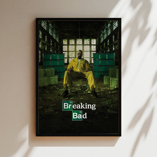 Breaking Bad Walter White Wall Art - Heisenberg Poster, TV Show Decor, Crime Drama Print, Fan Art Canvas, Modern Pop Culture Sign