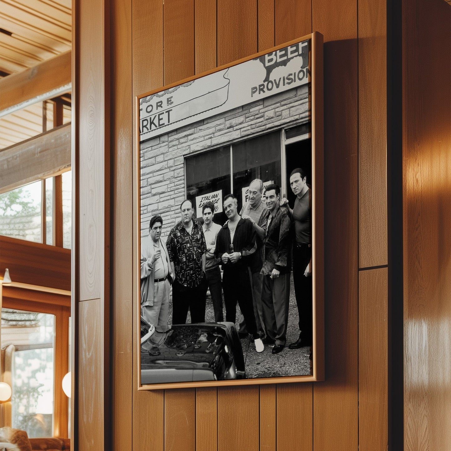 Sopranos Family Portrait Wall Art - Iconic TV Series Poster, Black & White Cast Photo Print for Fans and Classic Home Decor