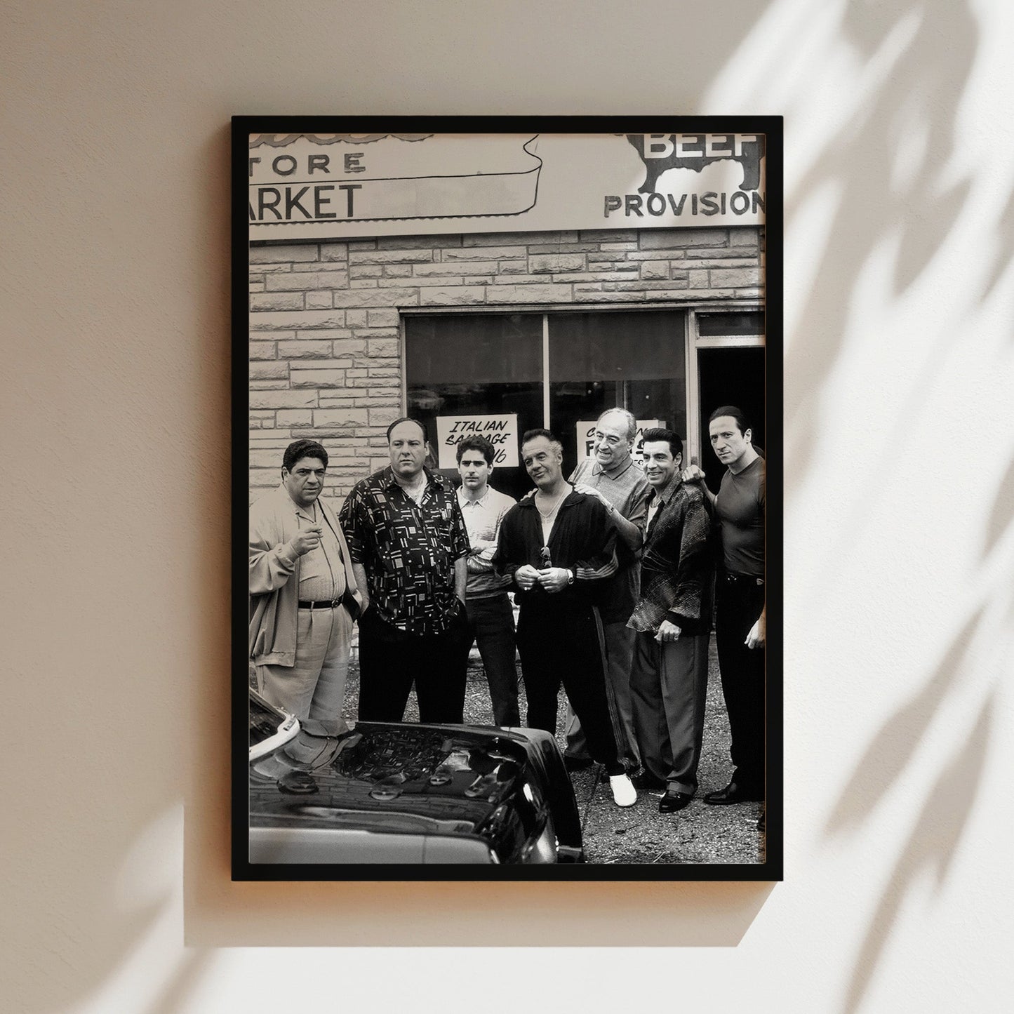 Sopranos Family Portrait Wall Art - Iconic TV Series Poster, Black & White Cast Photo Print for Fans and Classic Home Decor