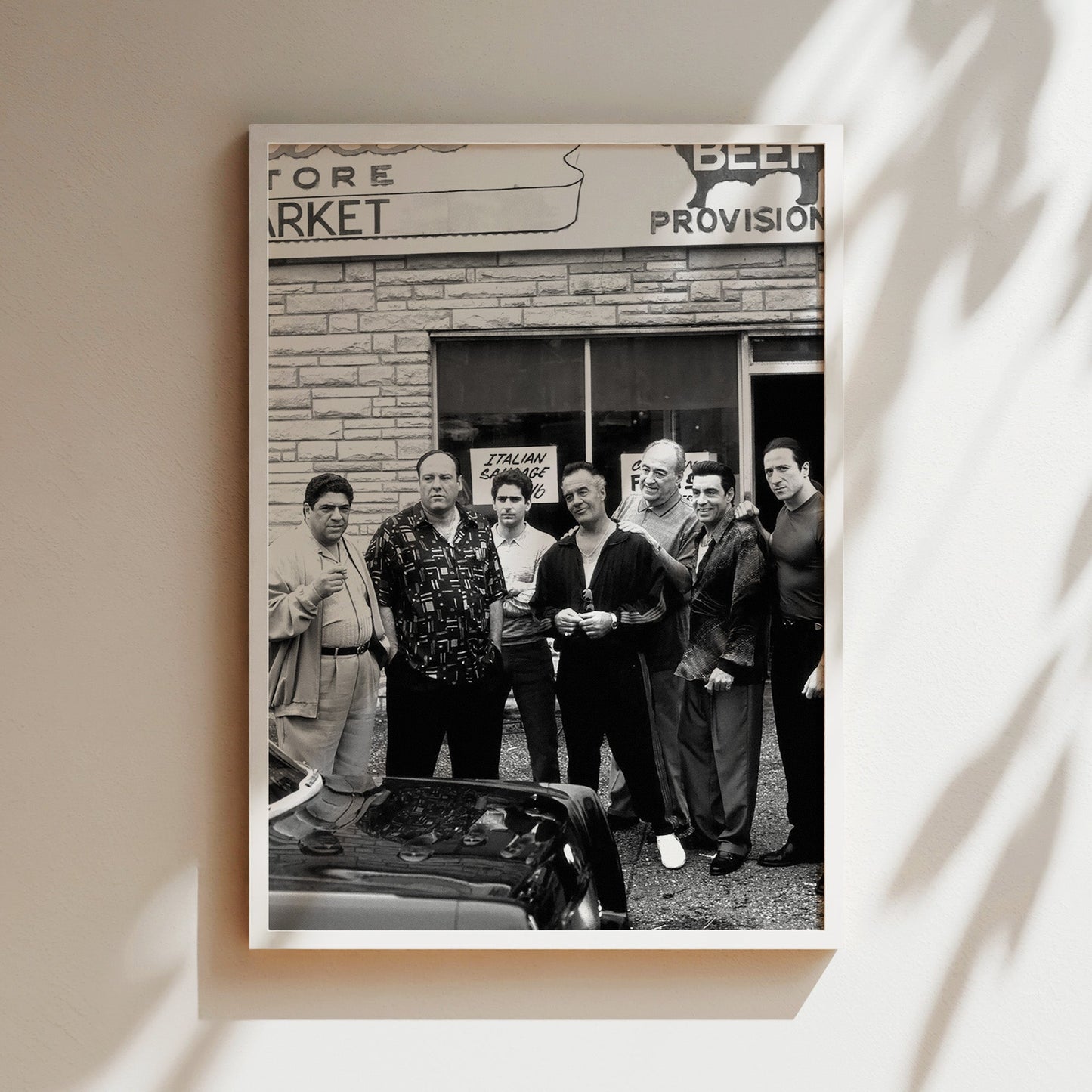 Sopranos Family Portrait Wall Art - Iconic TV Series Poster, Black & White Cast Photo Print for Fans and Classic Home Decor