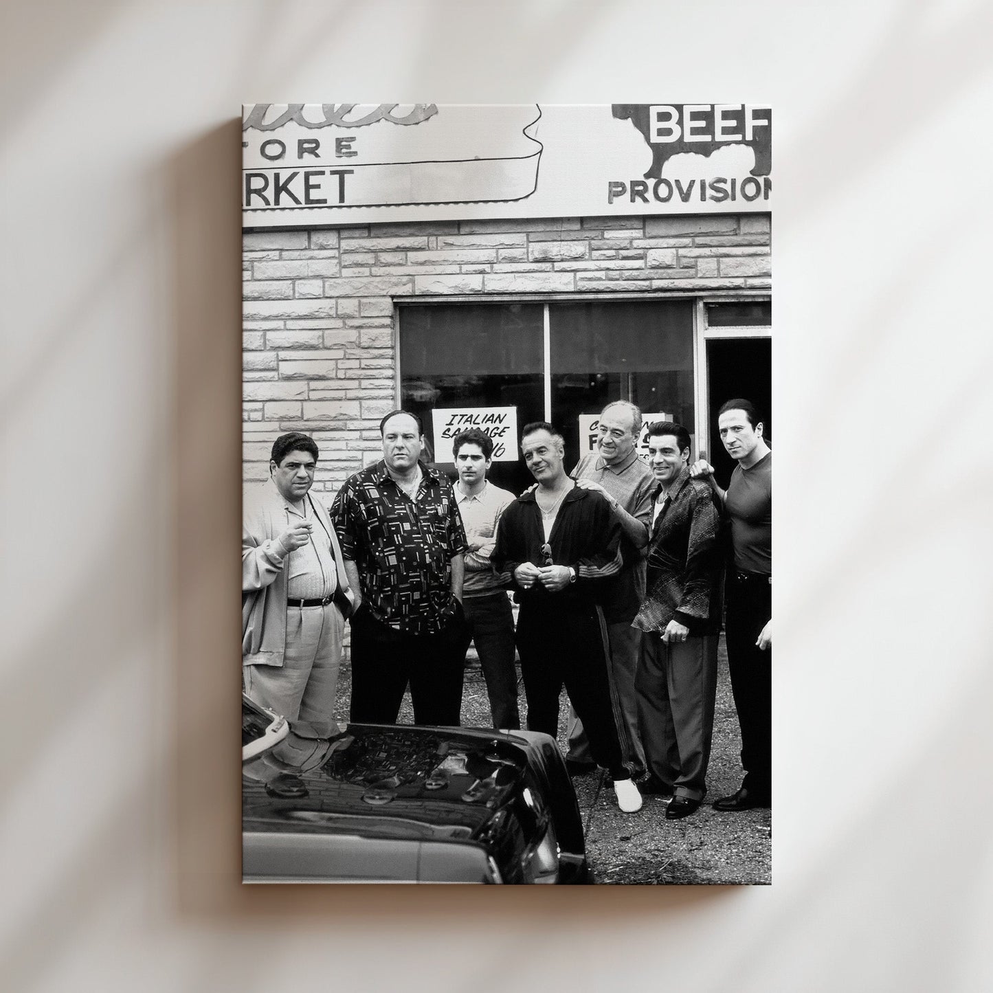 Sopranos Family Portrait Wall Art - Iconic TV Series Poster, Black & White Cast Photo Print for Fans and Classic Home Decor