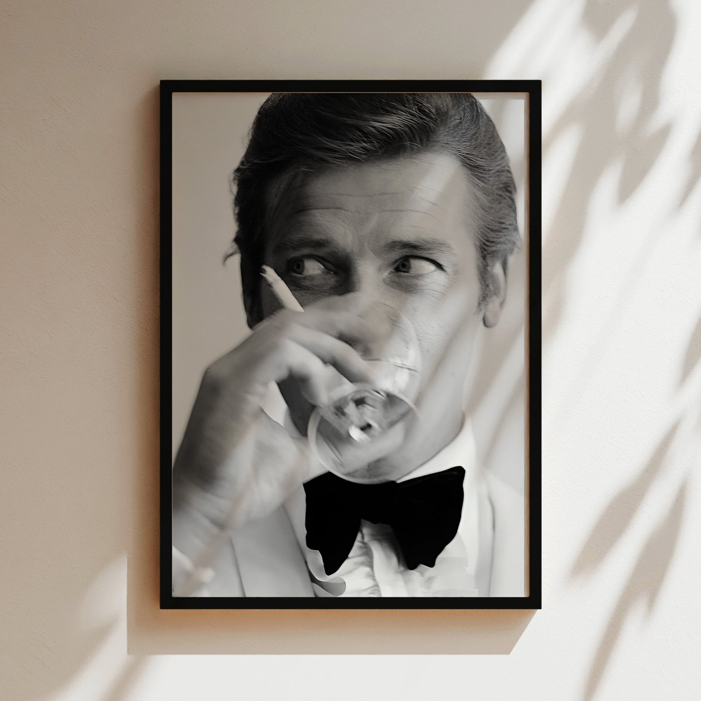 Roger Moore Shaken Not Stirred James Bond - Classic 007 Poster, Vintage Film Icon Print for Movie Buffs and Stylish Home Theater Decor