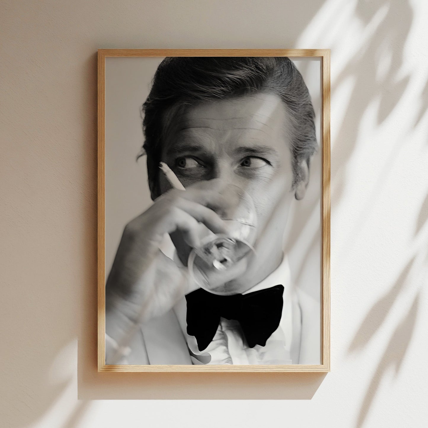 Roger Moore Shaken Not Stirred James Bond - Classic 007 Poster, Vintage Film Icon Print for Movie Buffs and Stylish Home Theater Decor