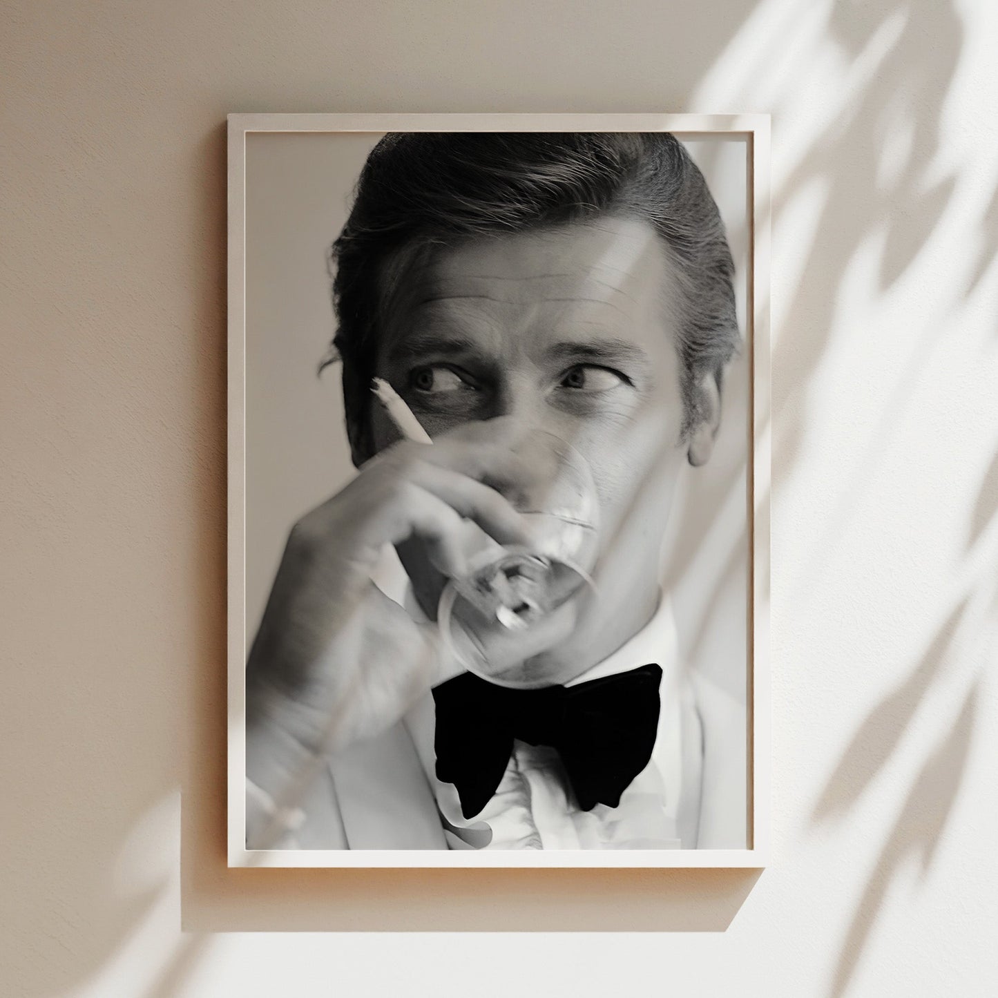 Roger Moore Shaken Not Stirred James Bond - Classic 007 Poster, Vintage Film Icon Print for Movie Buffs and Stylish Home Theater Decor