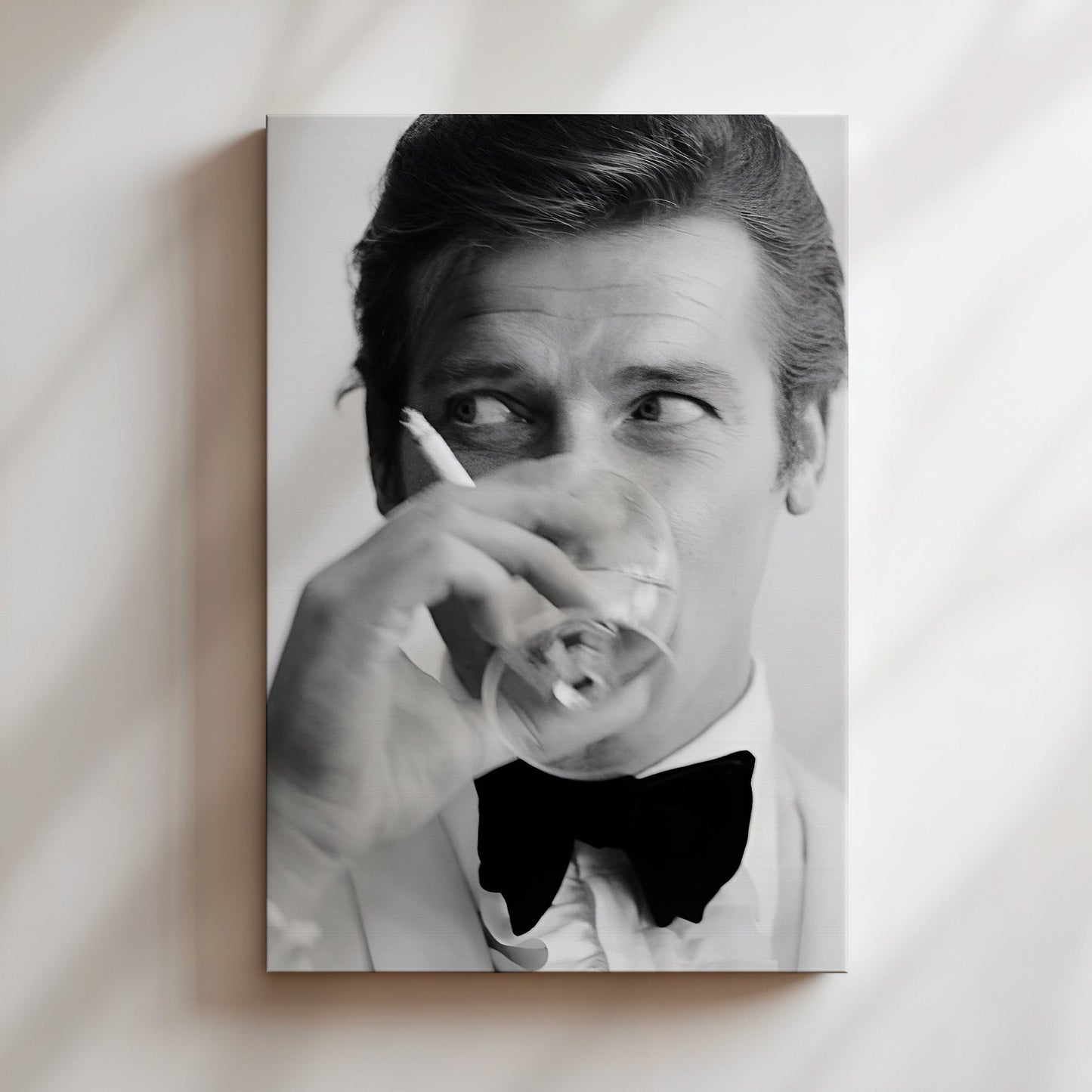 Roger Moore Shaken Not Stirred James Bond - Classic 007 Poster, Vintage Film Icon Print for Movie Buffs and Stylish Home Theater Decor