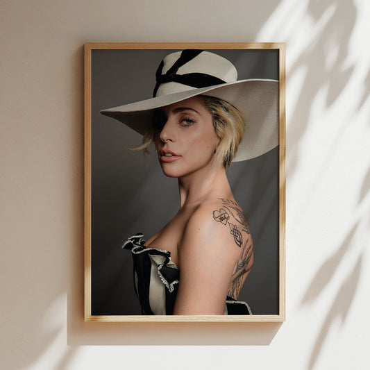 Lady Gaga Color Portrait Wall Art - Bold Pop Icon Poster, Vibrant Music Legend Print for Modern Living Room or Studio Decor