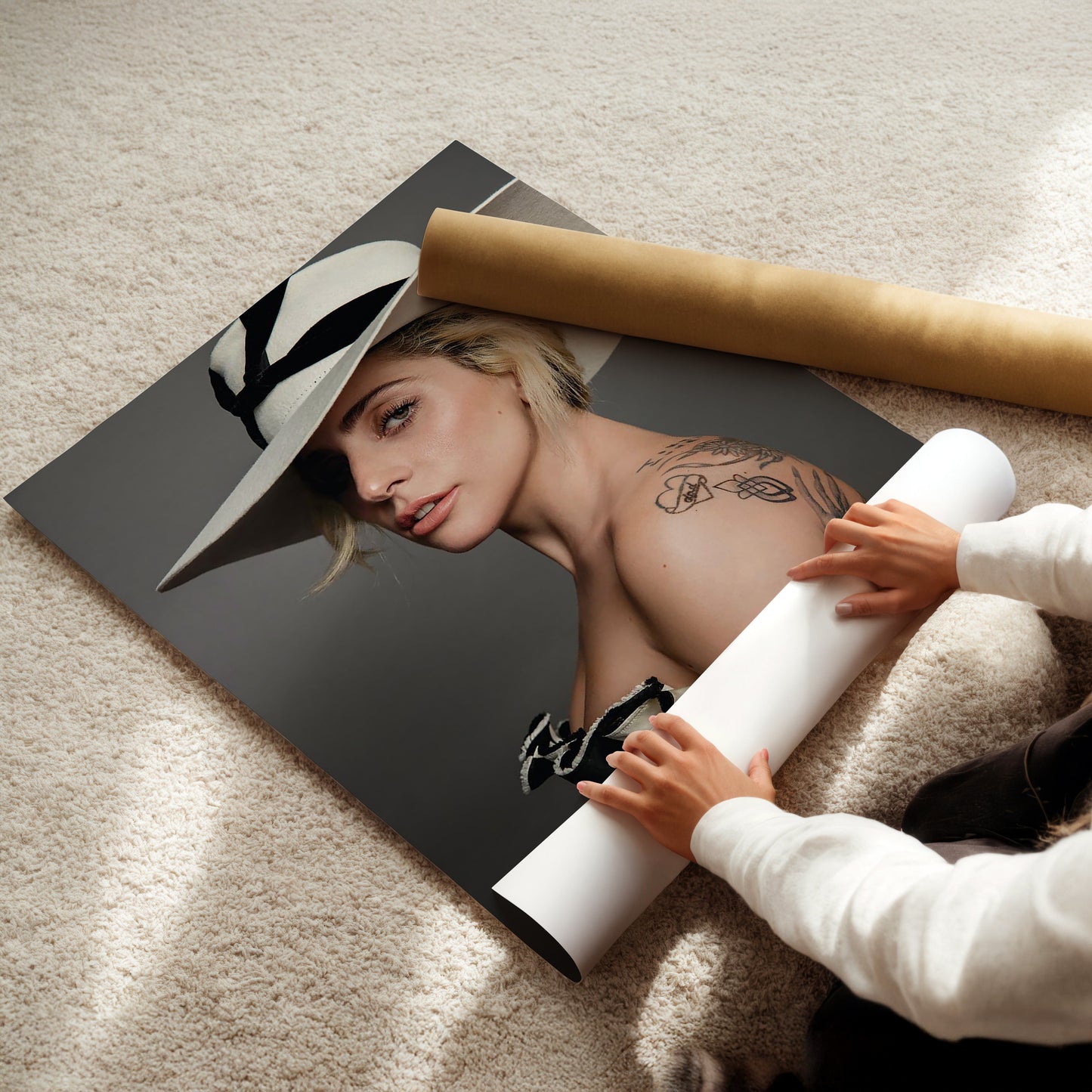Lady Gaga Color Portrait Wall Art - Bold Pop Icon Poster, Vibrant Music Legend Print for Modern Living Room or Studio Decor