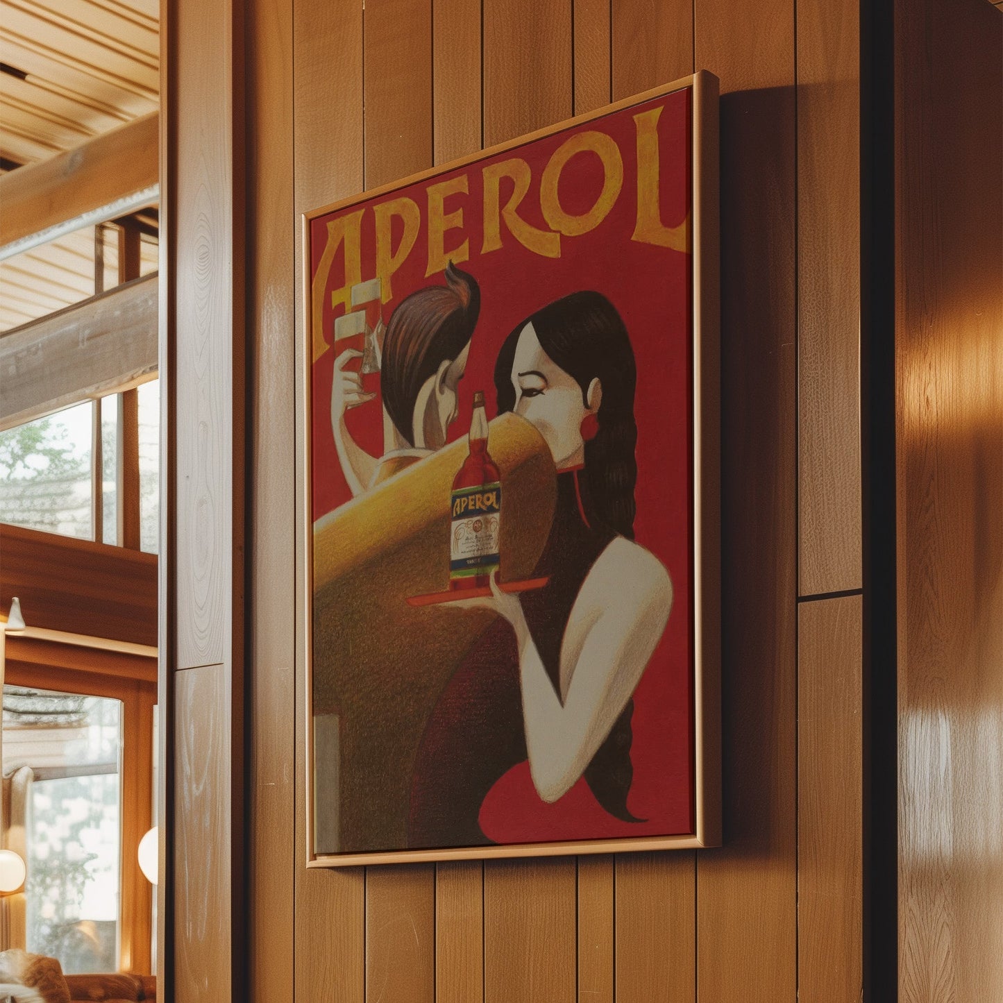 Vintage Aperol Poster - Retro Italian Liquor Advertisement Wall Art, Art Deco Cocktail Print for Kitchens, Bars or Mediterranean Decor
