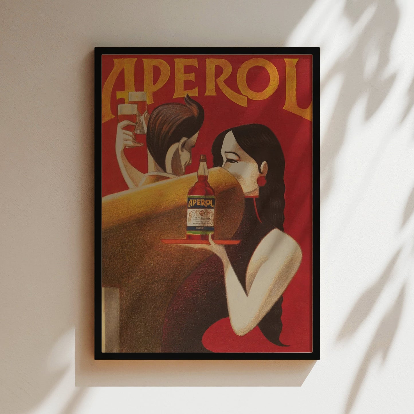 Vintage Aperol Poster - Retro Italian Liquor Advertisement Wall Art, Art Deco Cocktail Print for Kitchens, Bars or Mediterranean Decor