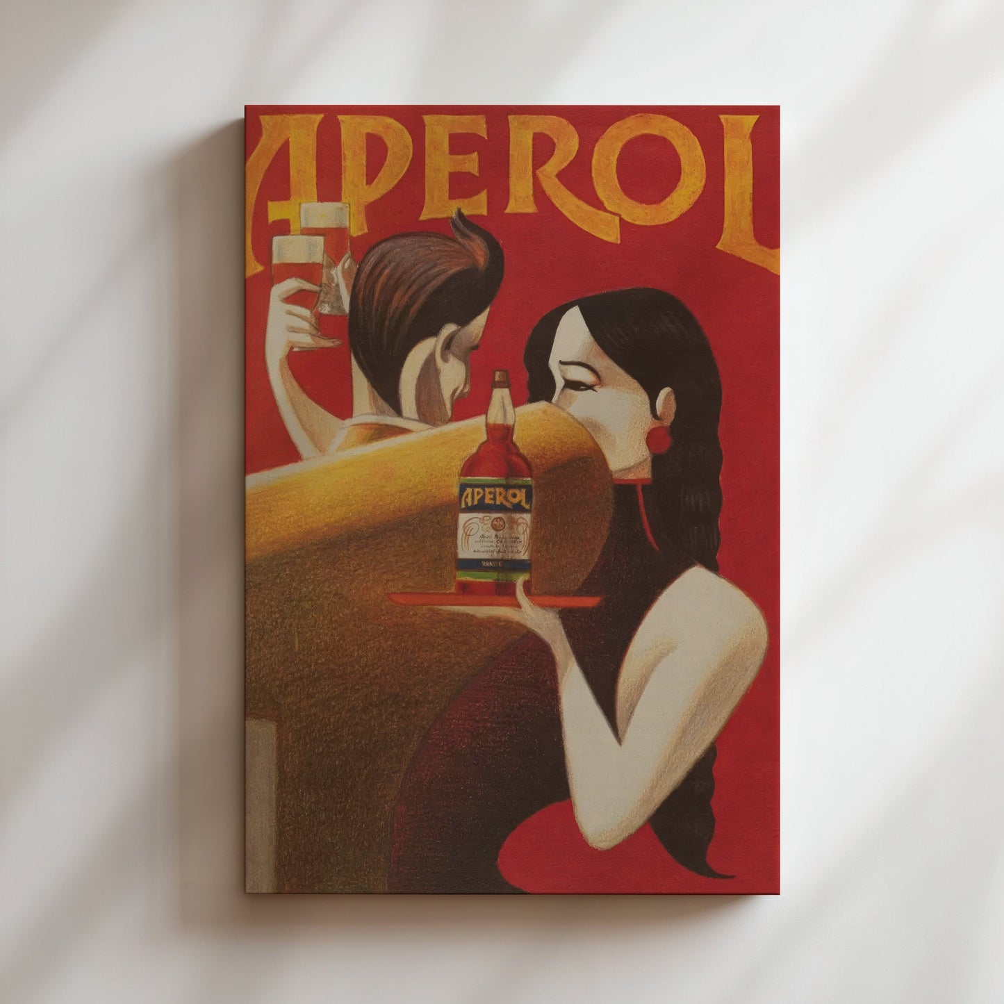 Vintage Aperol Poster - Retro Italian Liquor Advertisement Wall Art, Art Deco Cocktail Print for Kitchens, Bars or Mediterranean Decor