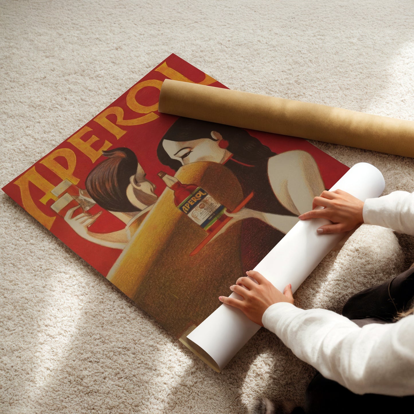 Vintage Aperol Poster - Retro Italian Liquor Advertisement Wall Art, Art Deco Cocktail Print for Kitchens, Bars or Mediterranean Decor